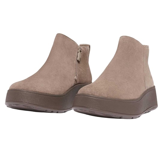 Fit Flop Womens/Ladies F-Mode Suede Flatform Side Zip Ankle Boots (Grey) - Image 3