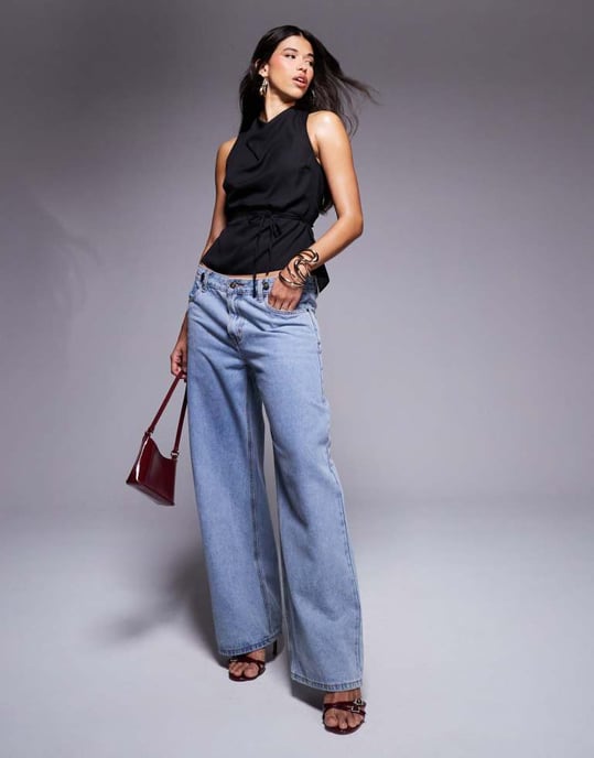 ASOS DESIGN sleeveless chiffon blouse with tie waist in black - Image 3