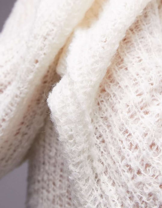 Topshop knitted open boucle maxi dress in ivory - Image 3