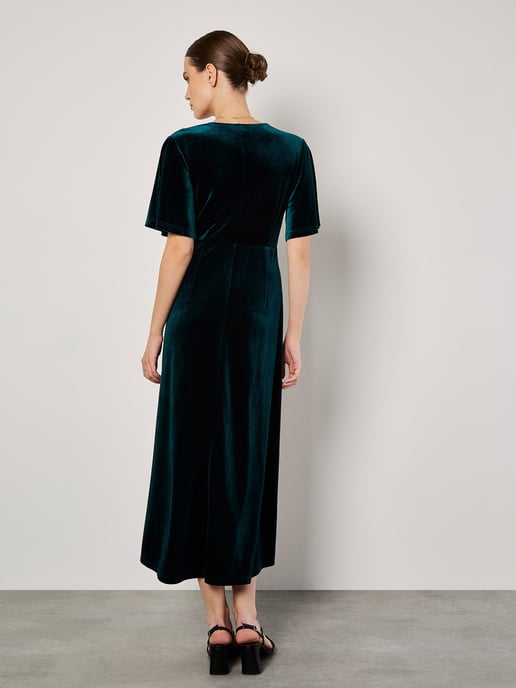 Apricot Velvet Wrap Maxi Dress - Image 4