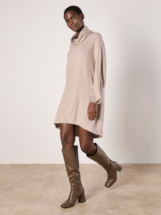 Apricot Soft Knit Mini Dress - Image 2