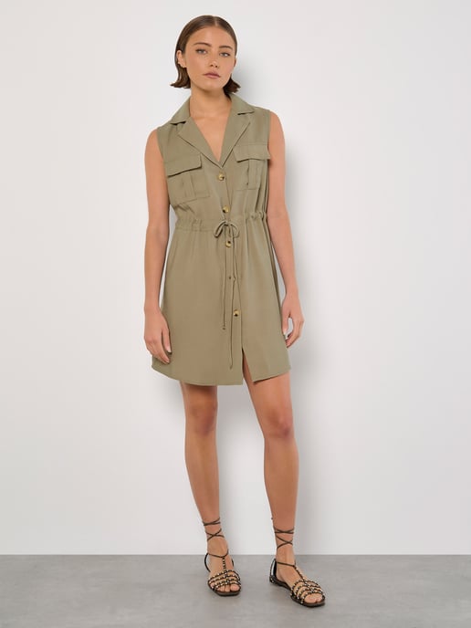 Apricot Utility Shirt Mini Dress - Image 2