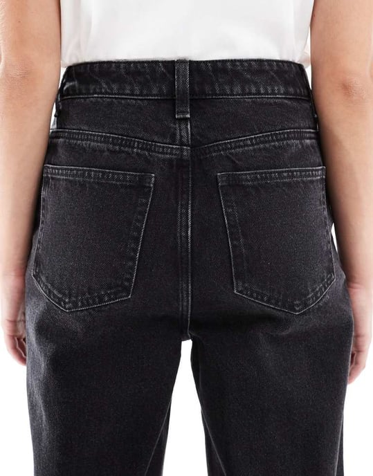 ASOS DESIGN high rise mom jeans in black - Image 4
