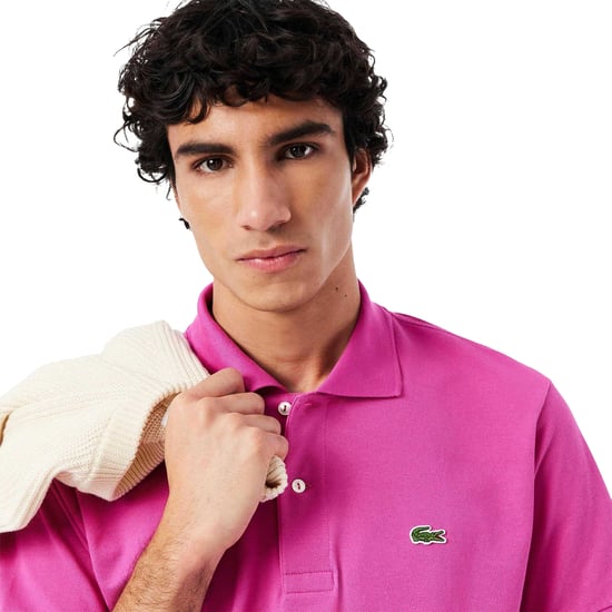 Lacoste Mens L.12.12 Original Pique Classic Polo Shirt (Pink) - Image 3