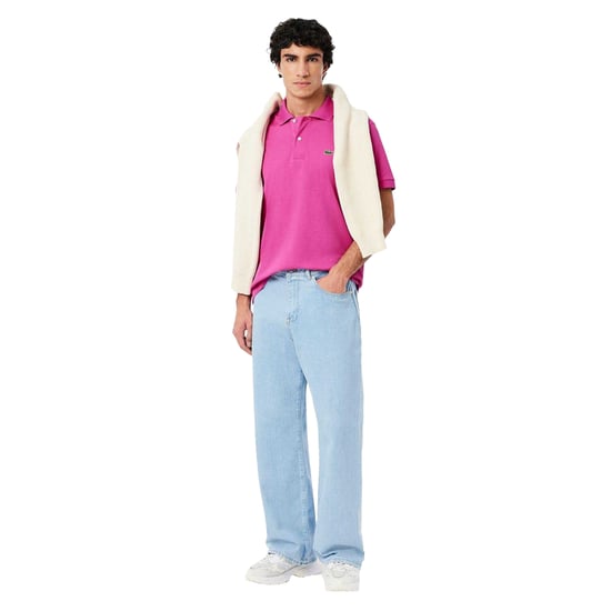 Lacoste Mens L.12.12 Original Pique Classic Polo Shirt (Pink) - Image 5