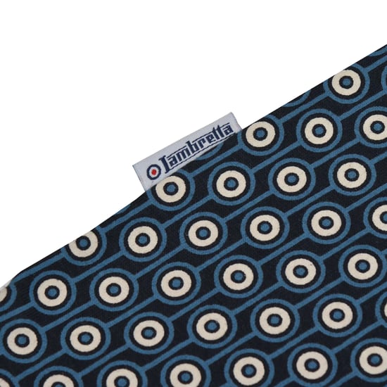 Lambretta Heren Roundel Geometrisch Polo Shirt (Marineblauw/Zilver) - Image 4