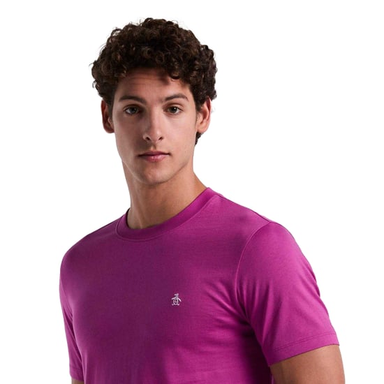 Original Penguin Heren Geborduurd T-shirt met logo (Paars) - Image 3