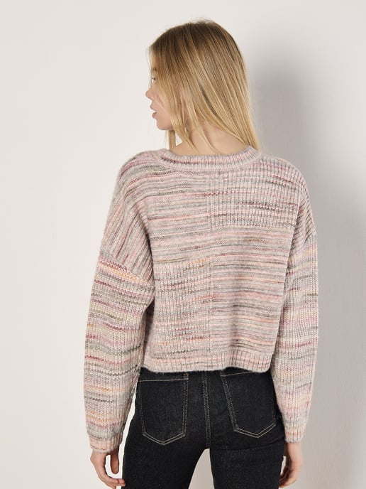 Apricot Space Dye Boxy Cropped Jumper - Image 5