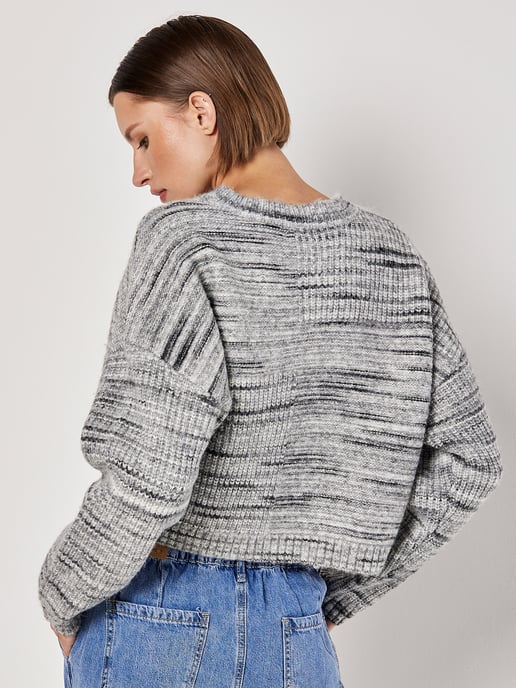 Apricot Space Dye Boxy Cropped Jumper - Image 4