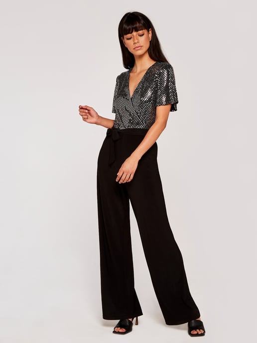 Apricot Diamond Sequin Jumpsuit - Image 1