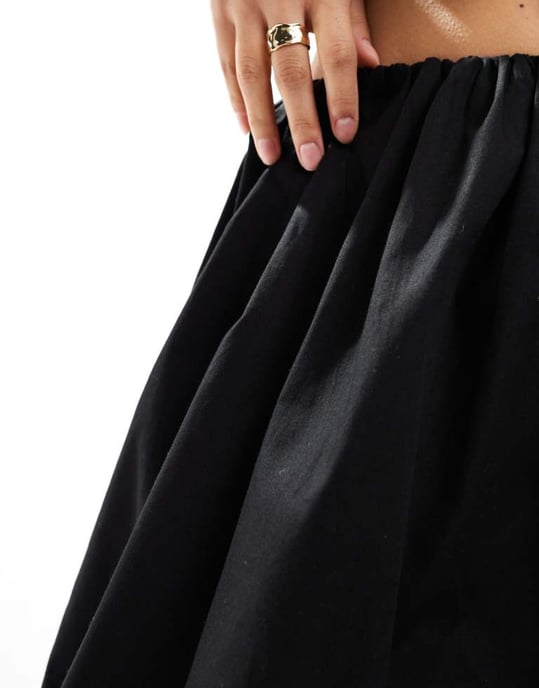 ASOS DESIGN cotton bubble mini skirt in black - Image 3