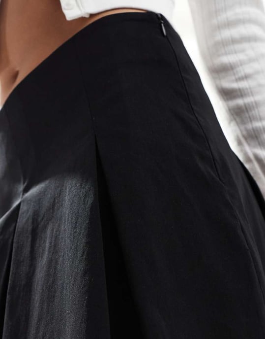 ASOS DESIGN pleated mini skirt in black - BLACK - Image 4