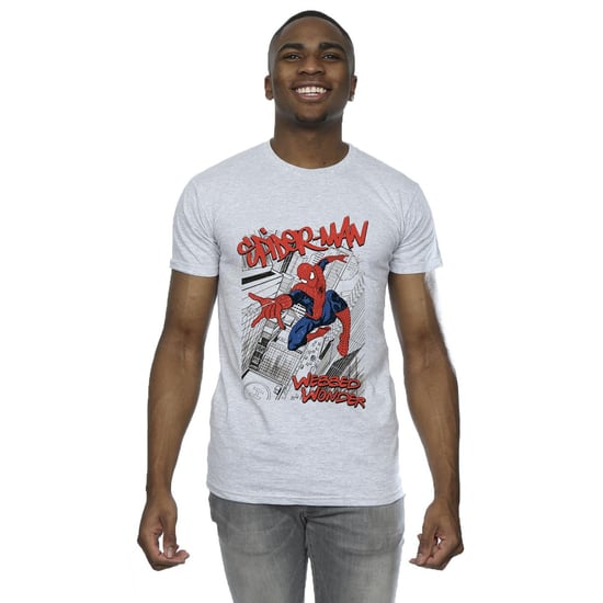 Marvel Mens Spider-Man Sketch City T-shirt (Sport Grå) - Image 2