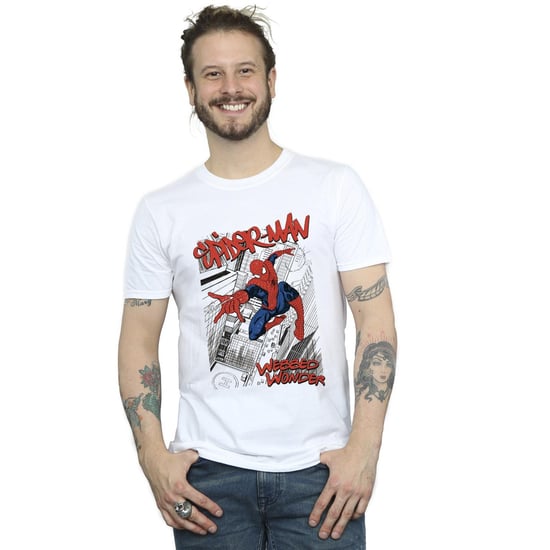 Marvel Mens Spider-Man Sketch City T-shirt (Vit) - Image 2