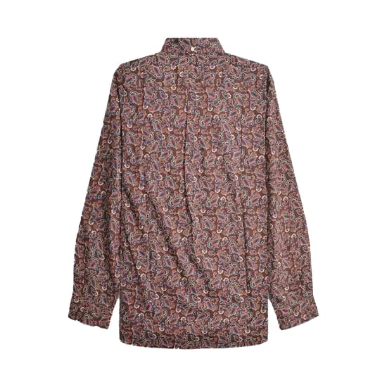 Lambretta Heren Paisley Langsleeve Shirt (Bordeaux) - Image 2