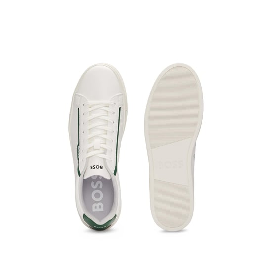 Boss Heren Rhys Suede Tennistrainers (Wit) - Image 4