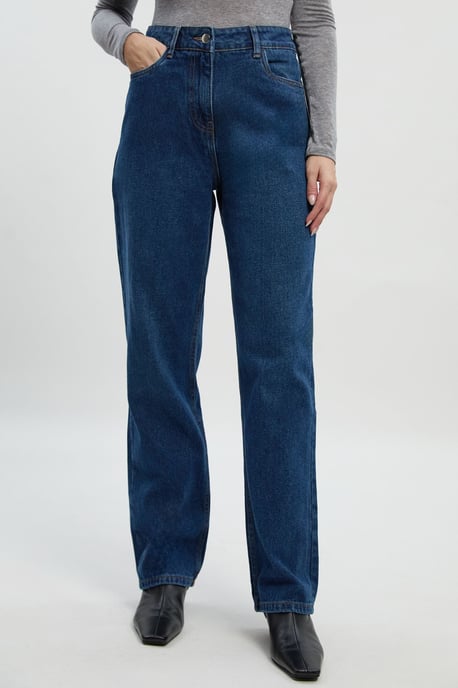 Denim High Waist Straight Leg Jean - Image 2