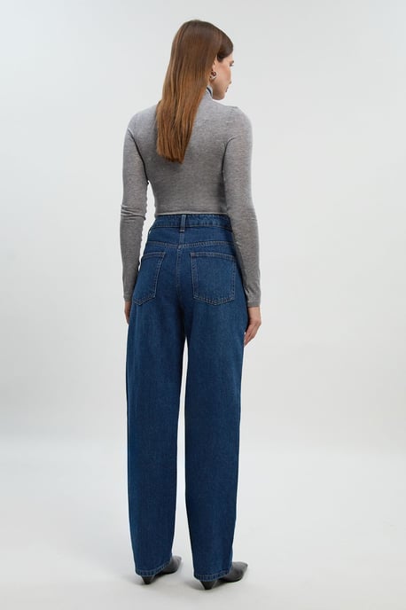 Denim High Waist Straight Leg Jean - Image 5