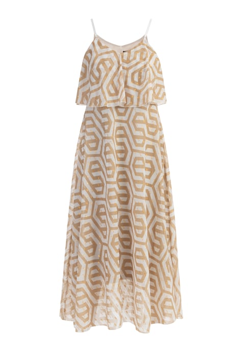 Faina Maxi jurk Dames beige wit - Image 1