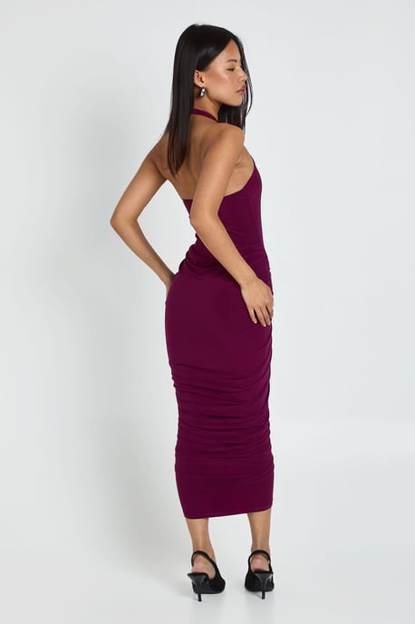 Petite Ruched Panel Halterneck Midaxi Dress - Image 3
