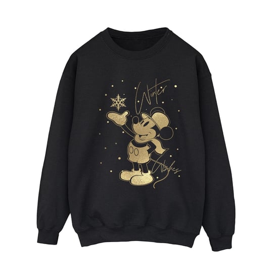 Disney Dames/Dames Winter Wishes Mickey Mouse Sweatshirt (Zwart) - Image 1