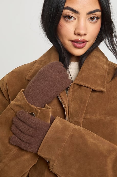 Fluffy Knitted Gloves - Image 1