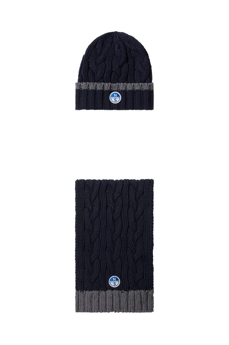 North Sails Accessory Gift Set Cable-knit beanie and scarf - Image 1