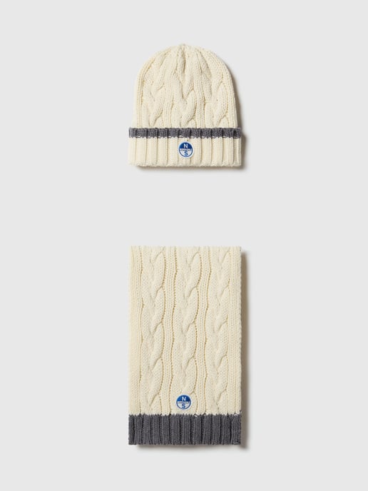 North Sails Accessory Gift Set Cable-knit beanie and scarf - Image 1