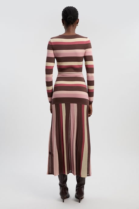 Stripe Long Sleeve Knitted Maxi Dress - Image 4