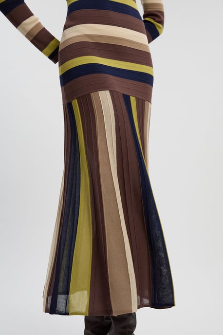 Stripe Long Sleeve Knitted Maxi Dress - Image 3