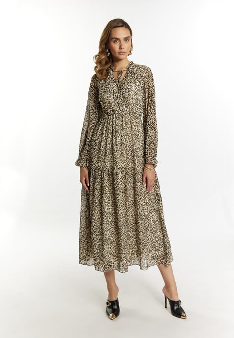 Faina Maxi-jurk met luipaardprint Dames Lichtbeige veelkleurig - Image 2