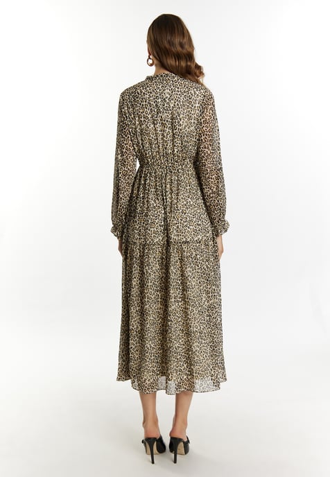 Faina Maxi-jurk met luipaardprint Dames Lichtbeige veelkleurig - Image 3