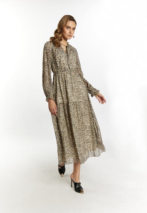 Faina Maxi-jurk met luipaardprint Dames Lichtbeige veelkleurig - Image 5