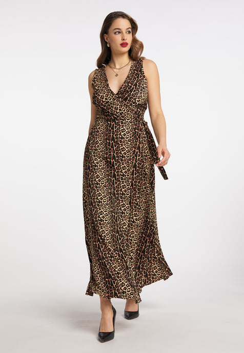 Faina Maxi-jurk met luipaardprint nelice Dames beige leo - Image 4