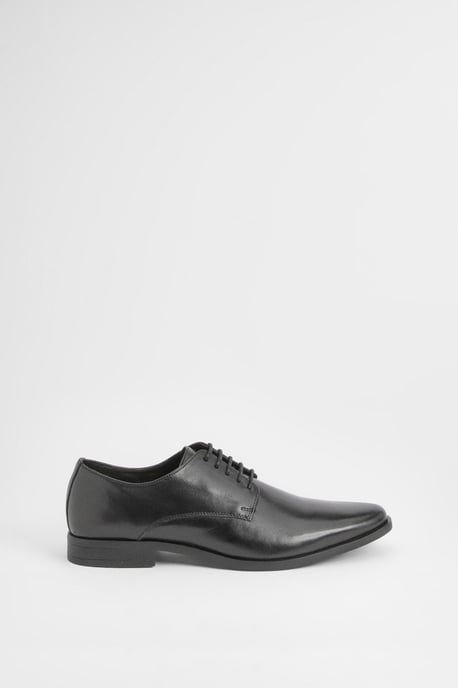 Black Leather Smart Derby Shoes - Image 2
