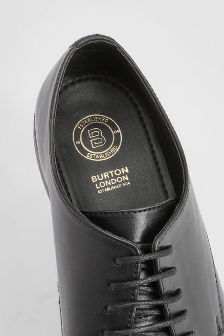 Black Leather Smart Derby Shoes - Image 4