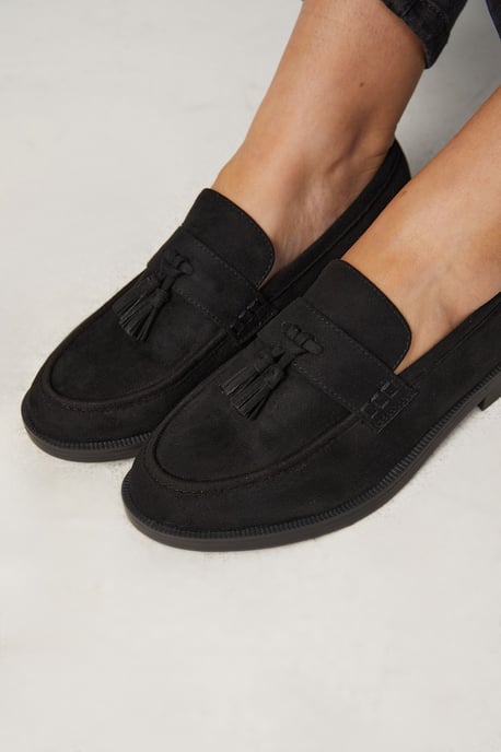 Good For The Sole: Wide Fit Paula Faux Suede Tassel Loafers - Image 4
