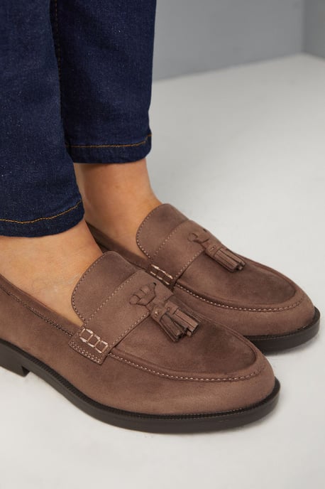 Good For The Sole: Wide Fit Paula Faux Suede Tassel Loafers - Image 4