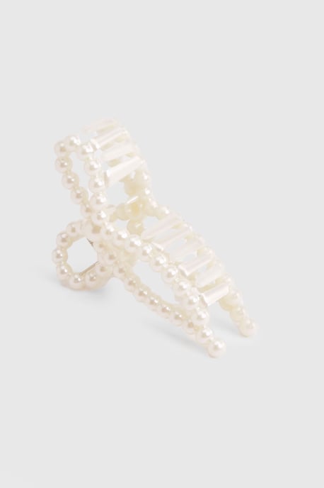 Pearl Detail Bow Claw Clip - Image 3