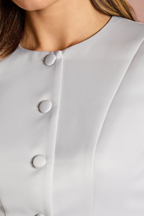 Short Sleeve Button Through Fitted Jacket - Image 5