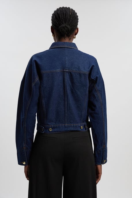 Denim Cropped Jacket - Image 4