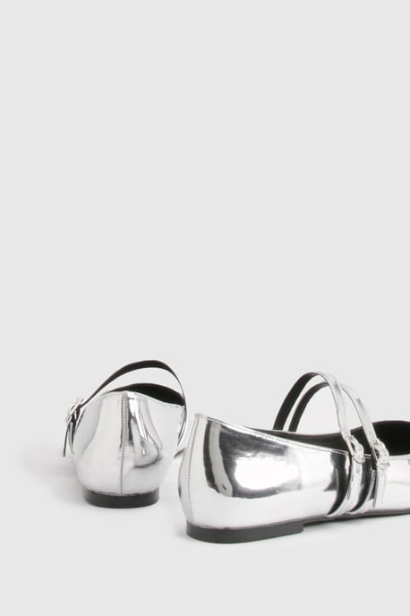 Wide Fit Double Strap Mary Jane Ballet Flats - Image 4