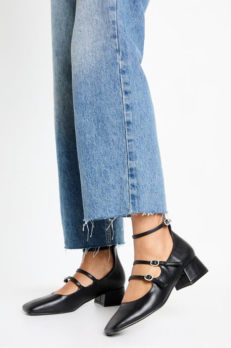 Square Toe Triple Strap Mary Jane Shoes - Image 2