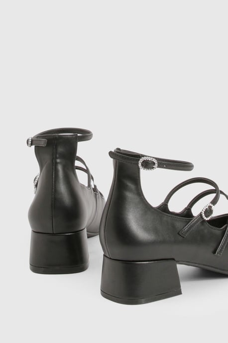 Square Toe Triple Strap Mary Jane Shoes - Image 4