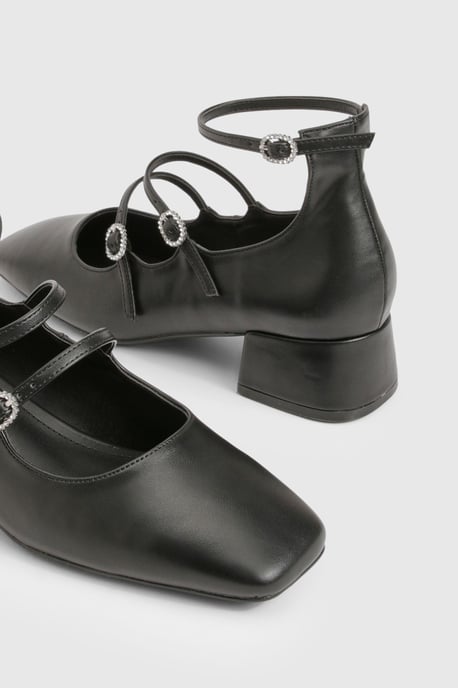Square Toe Triple Strap Mary Jane Shoes - Image 6
