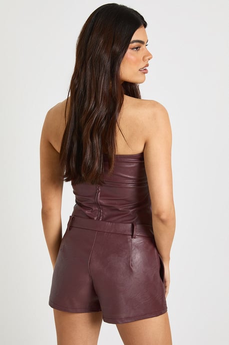 Faux Leather Low Rise Skort - Image 2