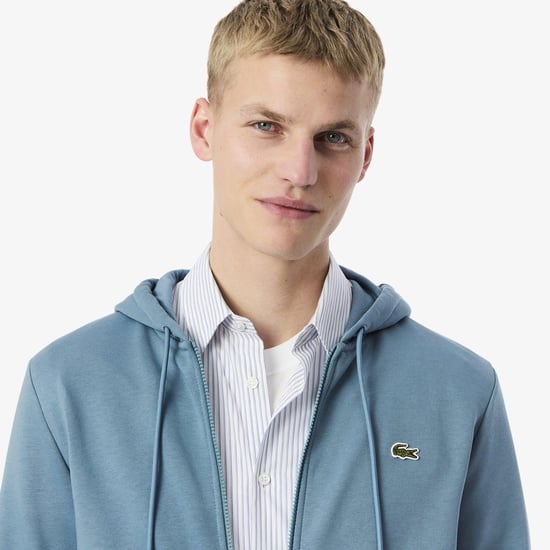 Lacoste Heren Fleece Volrits Hoodie (Blauw) - Image 4