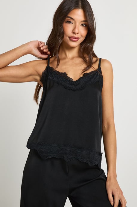 Eyelash Lace Trim Cami & Trouser Pyjama Set - Image 4