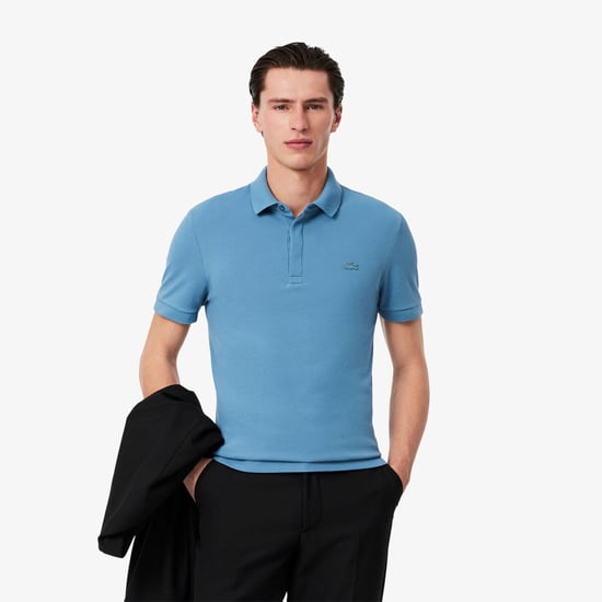 Lacoste Heren Paris Piqué Stretch Regular Poloshirt (Licht Blauw) - Image 2