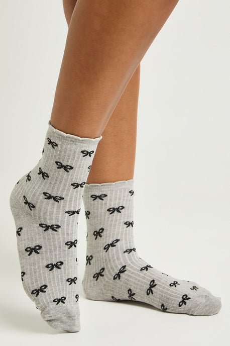 Bow Print Frill Socks - Image 1
